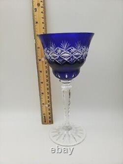 SET 6 BOHEMIAN CZECH CUT TO CLEAR CRYSTAL Wine Glasses GOBLETS Multi Colored 8