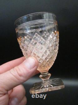 SET 6 Hocking 1930s MISS AMERICA Pink Depression Glass 3.75 Wine Goblets 3 oz