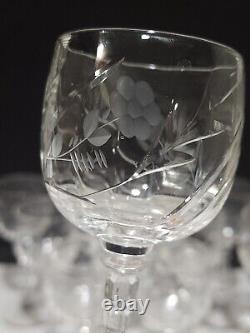 SET OF 12 RARE- Libbey Rock Sharpe ALPINE Cut Wine Glasses Goblets 5 7/8