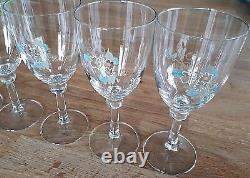 SET OF 6 x WHITE BLOSSOM WINE GLASSES (VERY RARE) PRINCESS HOUSE, FIESTA RANGE