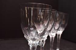 SET of 4 CHRISTOFLE Osiris White Wine Glasses Goblets Crystal Stemware Clear