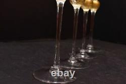 SET of 4 Union Street st Glasses Manhattan Crystal Claret wine goblets Gold Ball