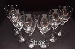 SET of 6 Rosenthal Iris Clear Stemmed Port Wine Glasses Goblets Stemware Signed