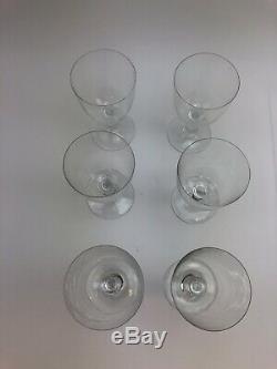 SET of 7 SUPERB Baccarat 6 1/2 CRYSTAL MONTAIGNE CLARET WINE GLASSES Stems MINT