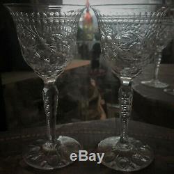 SHORT SALE SET 4(four) Antique T. Webb cut crystal wine English stemware