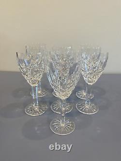 STUNNING SET(7) WATERFORD Crystal ARAGLIN Wine Glasses 7H, SIGNED, IRELAND