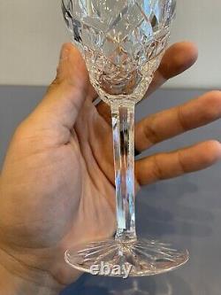 STUNNING SET(7) WATERFORD Crystal ARAGLIN Wine Glasses 7H, SIGNED, IRELAND