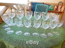 ST. LOUIS CRYSTAL MODEL StL-16 15 PC. SET- 6 WATER GOBLETS & 9 WINES- SIGNED
