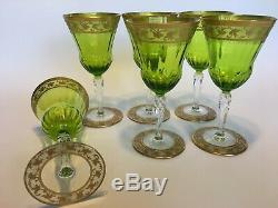 ST. LOUIS set 6 or 12 WINE GOBLETS in CALLOT Pattern. 24k gold Thistle Variant