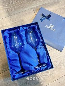 SWAROVSKI CRYSTAL WINE GLASSES SET OF 2 Gift Wedding