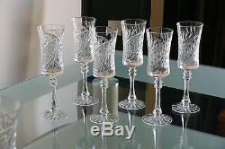 SWEDISH pattern, Tall, 24% Lead CRYSTAL wine glasses/ GOBLETS, Set of 6, Russia