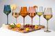 Saludi Colored Wine Glasses, 16.5oz (Set of 6) Stemmed Multi-Color Glass