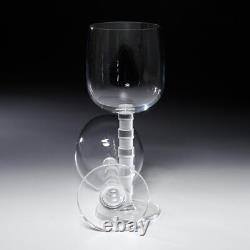 Salviati Bassorilievi Cut Stem Handblown Murano Wine Glasses 7.75h Set of 4
