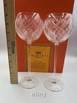 Salviati Venezia 1859 Twigs Pattern 10.5 Wine Glasses Set Of 2 Rare Read