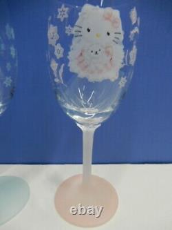 Sanrio Hello Kitty Daniel Wedding Wine Glass Pair Set 2002 Tableware
