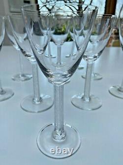Set 10 Lalique Crystal Stemware Phalsbourg 6 1/2 Wine Goblet Glasses EXCELLENT