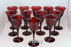 Set 12 Steuben Red Selenium Red Wines