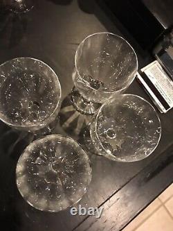 Set 4 Baccarat MONTAIGNE OPTIC Crystal Claret Red Wine Goblets Clear 5 3/4