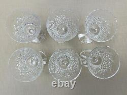 Set 6 Signed Vintage Waterford Crystal ALANA Claret Wine Glasses 5-7/8 MIB
