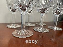 Set 6 Vintage WATERFORD CRYSTAL Lismore Large 6-7/8 Water Wine Goblets IRELAND
