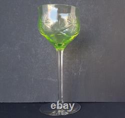 Set 6 Wine Glasses, Stemware Crystal Glas Uranium Glass Hand Cut Um 64246.6oz513
