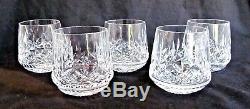 Set/7 Waterford Irish Lead Cut Crystal Stemless Red Wine Goblets Lismore