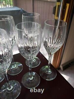 Set (7) Wine Goblet Glasses 8-1/4 Mikasa Crystal ARCTIC LIGHTS cut vertical