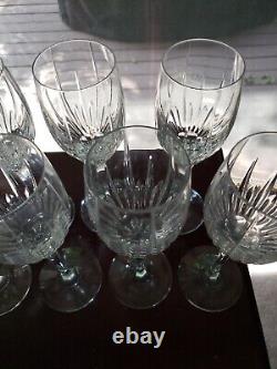 Set (7) Wine Goblet Glasses 8-1/4 Mikasa Crystal ARCTIC LIGHTS cut vertical