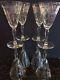Set 8 Vintage Elegant Optic Grey Cut Crystal Water Goblets Wine Glasses