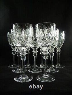 Set/9 Rogaska GALLIA Etched Crystal 7 3/4 Wine Glasses