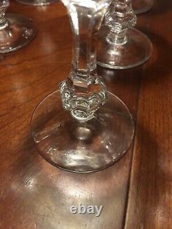 Set Of 12 Bohemian Cut Crystal Knob Stem Vintage Wine Glasses Diamond Strawberry