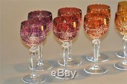 Set Of 12 Czech Crystal Wine Glasses Bohemian In Perfect Condition