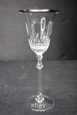 Set Of (12) Mikasa Hamilton Pattern 8-3/8 Platinum Rims Water / Wine Glasses