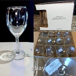 Set Of 12 Pier 1 Clear Stemmed Wine Glasses Glass Goblets NEW IN BOX