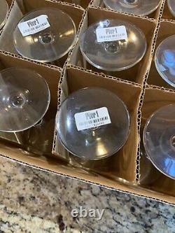 Set Of 12 Pier 1 Clear Stemmed Wine Glasses Glass Goblets NEW IN BOX