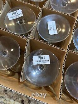 Set Of 12 Pier 1 Clear Stemmed Wine Glasses Glass Goblets NEW IN BOX