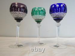 Set Of 3 Godinger King Louis Crystal Hock Wine Glasses 7-3/4