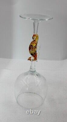 Set Of 3 Home Essentials Hand Blown Seahorse Stem Wine Glass Goblet 9 Pre-owned