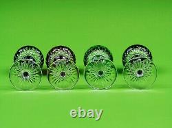 Set Of 4 AJKA King Louis cased Mouth-Blown Hand cut to clear crystal Wine Goblet