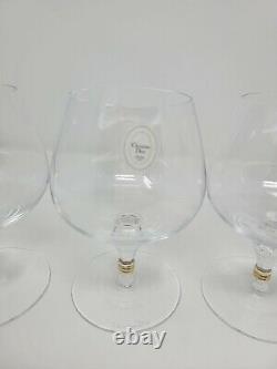 Set Of 4 Christian Dior Gold Wine Water Glasses 6 MINT
