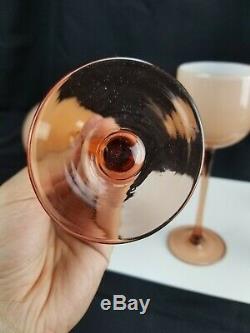 Set Of 4 Mid Century Carlo Moretti Art Glass Italian Wine Glasses 9 1/4