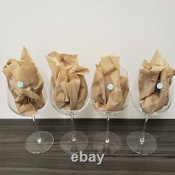 Set Of (4) Tiffany & Co Crystal Wine Glasses 9.5 U Bowl