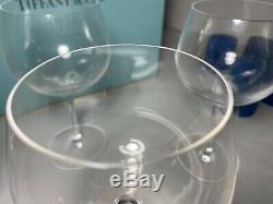 Set Of 4 Tiffany & Co Multi Purpose White Red Balloon Crystal Wine Glasses W Box