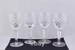 Set Of 4 Waterford Crystal Comeragh Claret Wine Glasses Mint