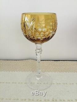Set Of 5 Ajka Marsala German Crystal Hock Wine Goblets