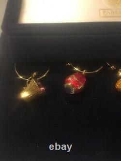 Set Of 6 Faberge Imperial Collection Wine Charms For Glasses