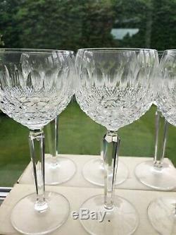 Set Of 6 Waterford Crystal Colleen Hock Wine Glasses. 7.3/8 Boxed 602-137
