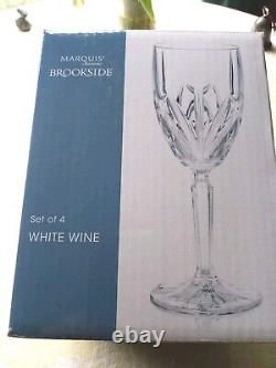 Set Of 6 Waterford Marquis Brookside White Wine Glasses Box Wedding Anniversary