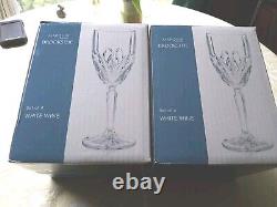 Set Of 6 Waterford Marquis Brookside White Wine Glasses Box Wedding Anniversary