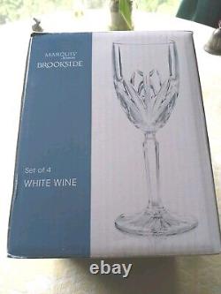 Set Of 6 Waterford Marquis Brookside White Wine Glasses Box Wedding Anniversary